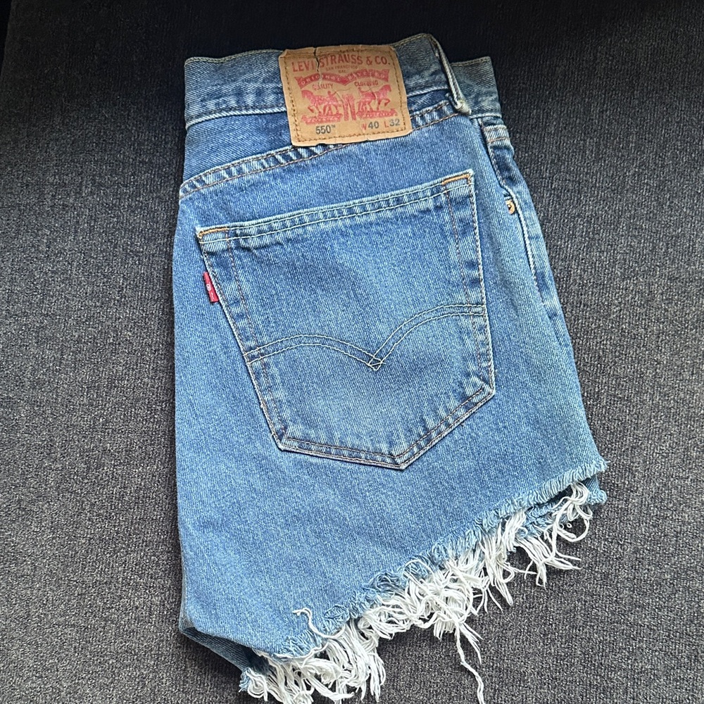 Levi's Frayed Hem Denim Shorts - Picture 2 of 3